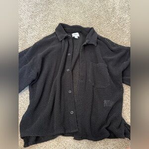 BDG Black Textured Knit Top